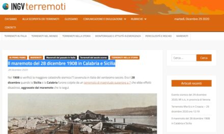 Il maremoto del 1908 in uno speciale dell’Ingv