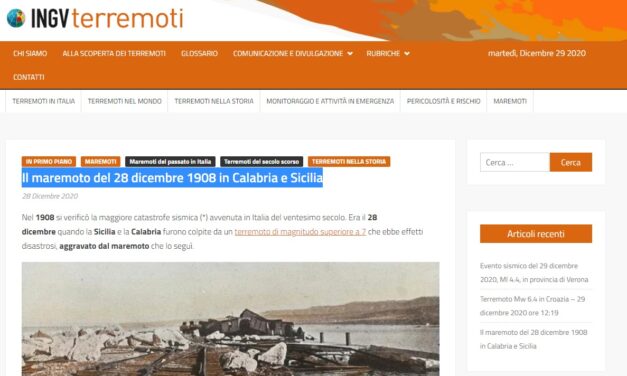 Il maremoto del 1908 in uno speciale dell’Ingv