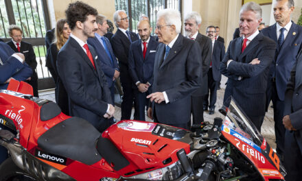 Mattarella incontra  il Campione del mondo di MotoGP, Bagnaia e una delegazione della Ducati e della Federazione Motociclistica Italiana