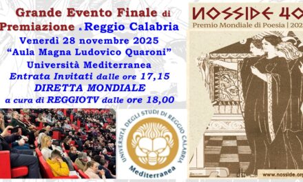 NOSSIDE 40, IL PREMIO MONDIALE DI POESIA COME MESSAGGIO DI PACE E DIALOGO TRA I POPOLI